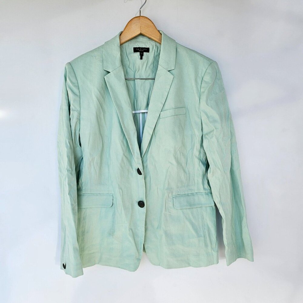 Rag & Bone Razor Linen Blazer Size 12 New Without… - image 1